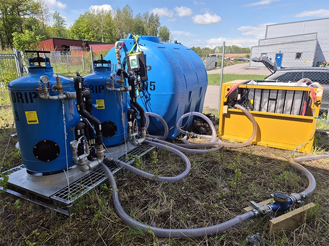 Aquadrip renar förorenat länsvatten på industrifastighet i Mälardalen